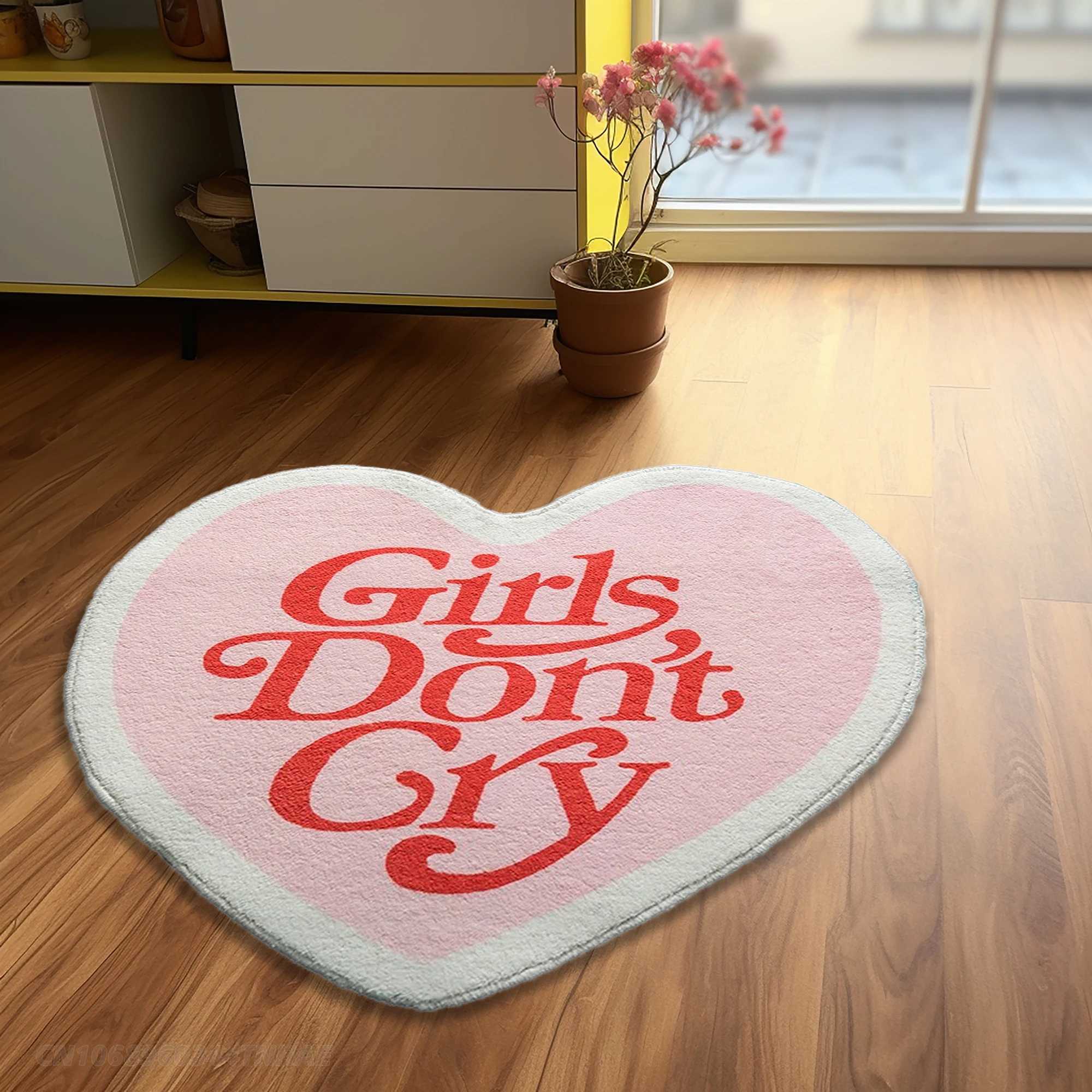 Tapis coeur en forme de tapis rose filles filles décoration de chambre couette pour chambre à coucher doux ne pas pleurer le tapis salon tapis de tapis tapis créatif t240422