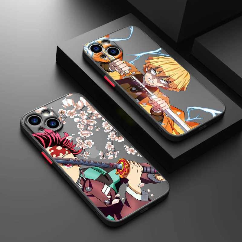 Téléphone portable Bumpers Japonais Anime Demon Slayer pour iPhone 15 14 13 12 MINI 11 XS XR X 8 7 PRO MAX PLU