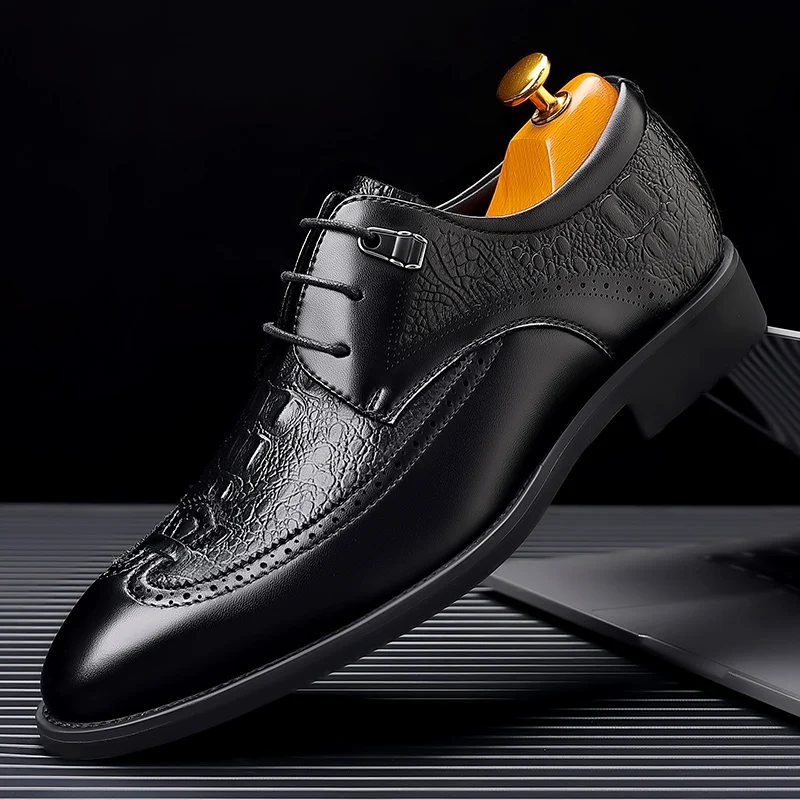 Men de luxe Chaussures en cuir authentiques décontractées Business Oxfords Designer Shoes Fashion 2024 Classic Leather Marid Robe Chaussures