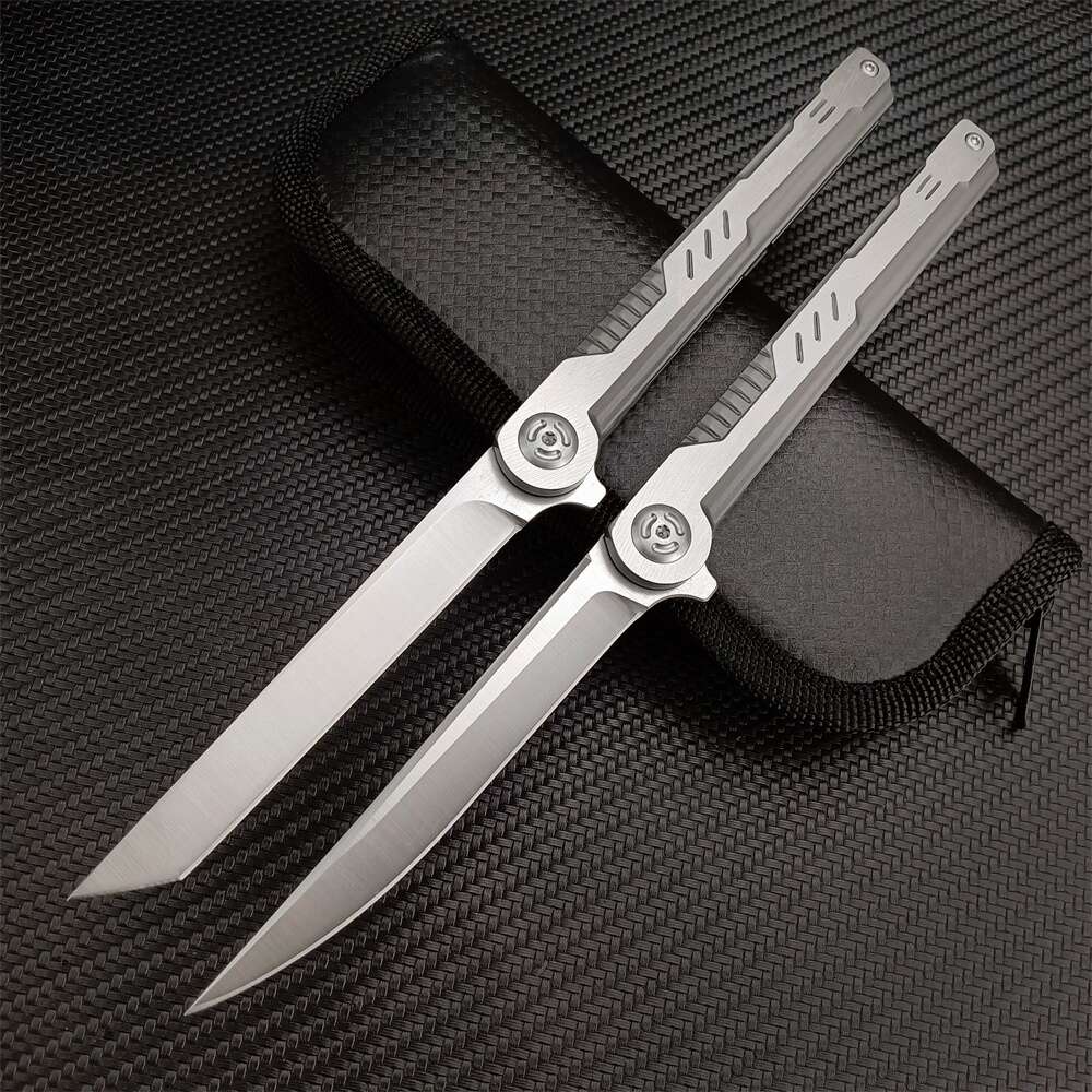 Outdoor Mechanical Stainless Steel Pocket Folding Knife All Steel Handle Camping Hunting Knives Tactical EDC Multi Tool for Gift