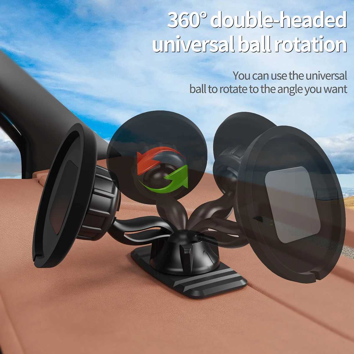 Mobiele telefoonbevestigers houders magnetische autohouder voor iPhone 12 Samsung Dashboard GPS Auto Navigation Telefoon Standhouder Universa Auto Support Mount Y240423