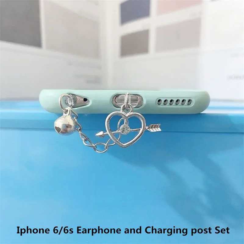 Cell Phone Anti-Dust Gadgets Metal Heart Dust Plug Charm Charge Port Anti Dust Plug USB Type C Plug For iPhone Android Micro Dust Cap Creative Decorations Y240423