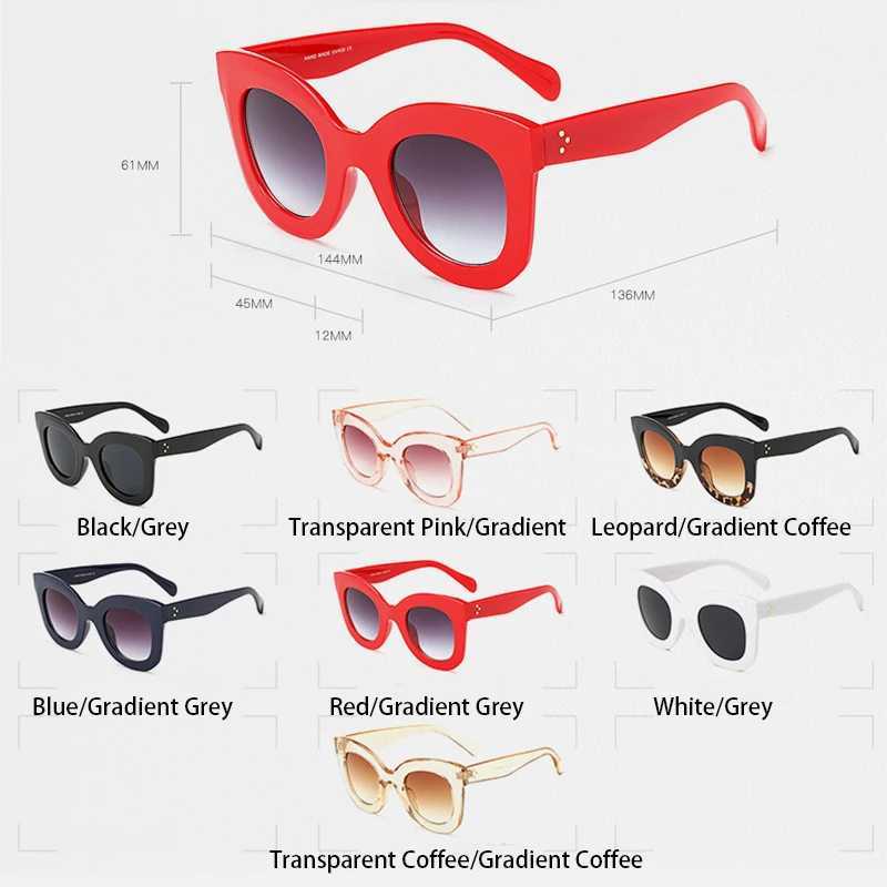 Sunglasses RUOBO oversized cat eye gradient sunglasses for womens retro outdoor shopping fashion design framework La glasses Oculos De Sol J240423