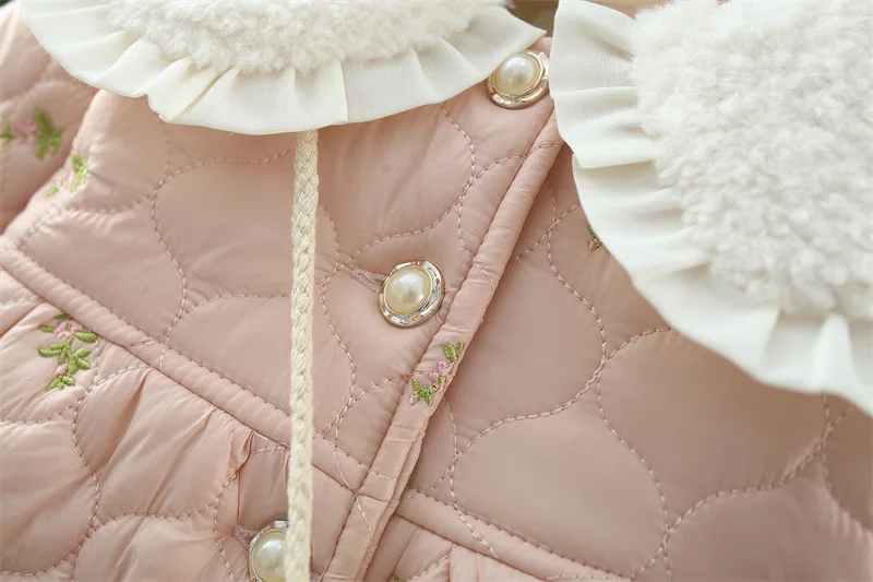 Coats Winter Newborn Baby Girl Clothes Print Thick Warm Outerwear for Girls Baby Clothing Cotton Christmas Sweet Princess Baby Coats