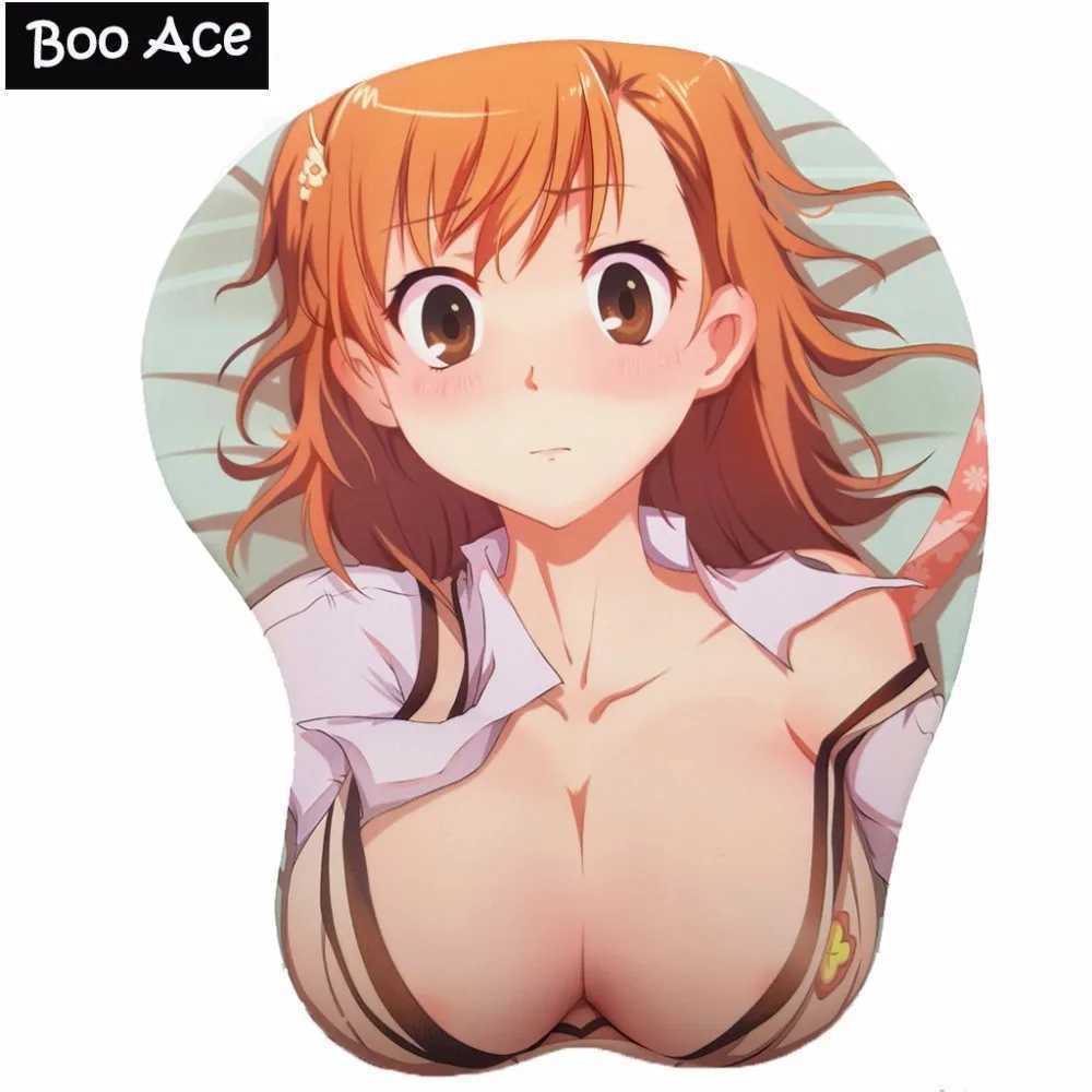 Poussions de souris Le poignet repose Misaka 3D Oppai Mouse Pad avec du poignet de gel de silicone taille 26 * 22cm Y240423