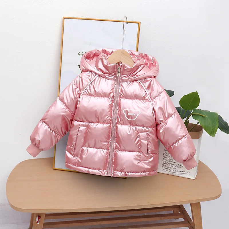 Coats Baby Autumn and Winter New Children's End Boys and Girls Waterproof, jasna przestrzeń, zagęszczona ciepłe kaptura dzieci j