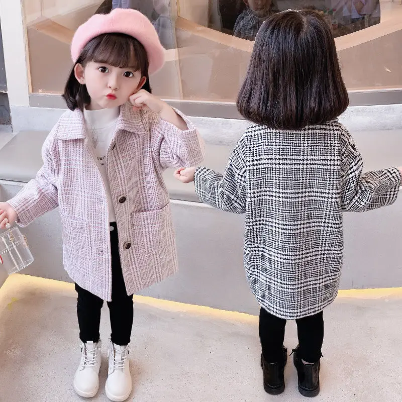 Cappotti bambini abiti autunnali inverno giacca bambini ragazze lana cappotto esterno coreano