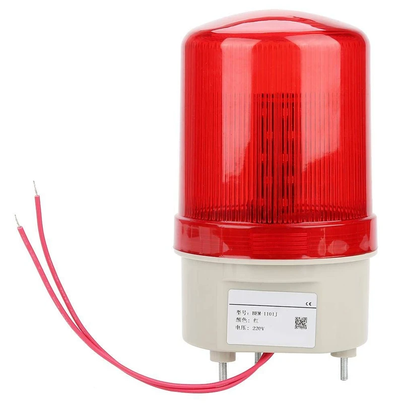 Accessoires qualité industriel clignotant son alarme lumineuse BEM1101J 220V LED rouge avertissement Light Acoustooptic Alarm System Rotation Light Em