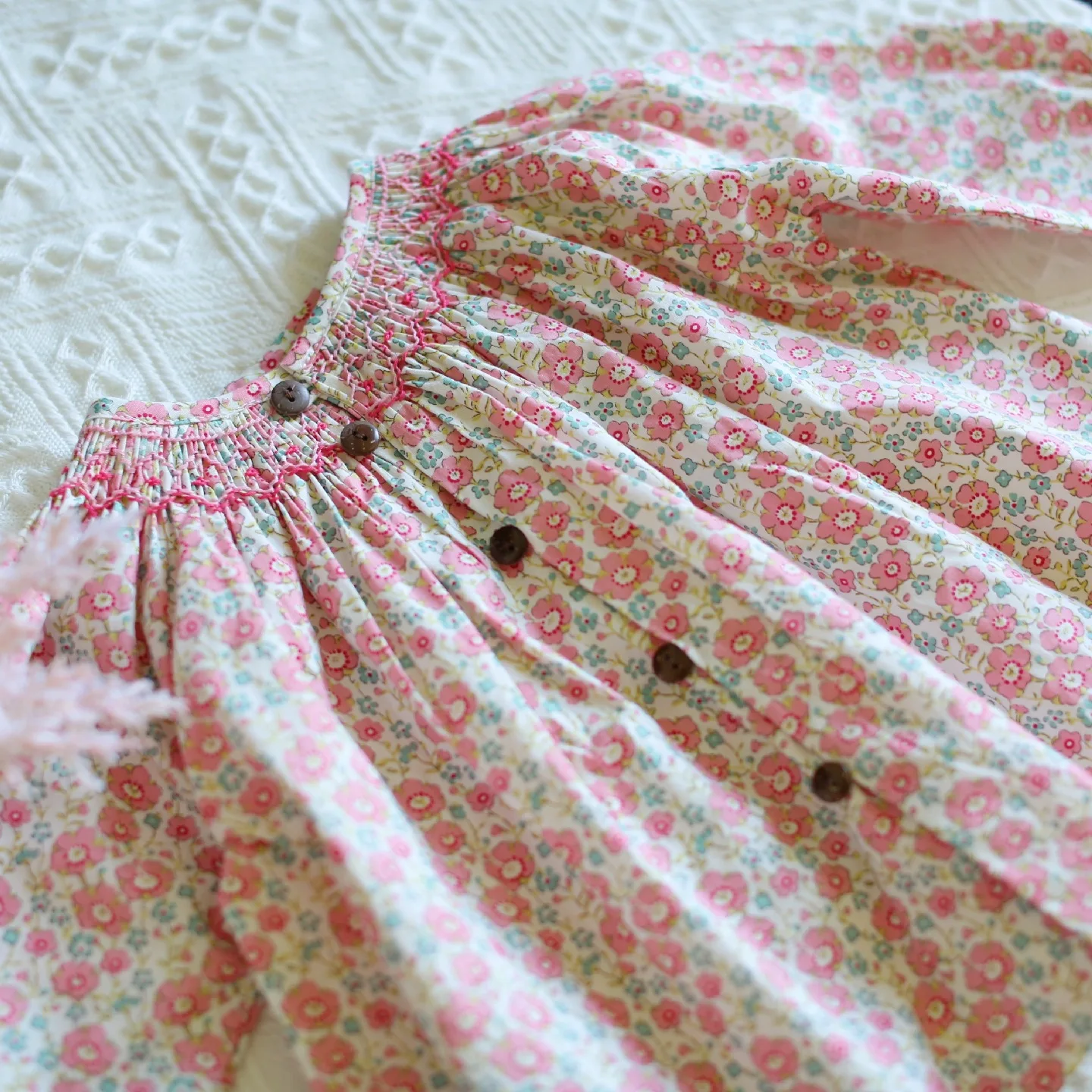 Tops rosa/azul impressão floral de manga longa meninas blusa primavera outono onda vintage princesa meninas camisa criança tops para crianças roupas