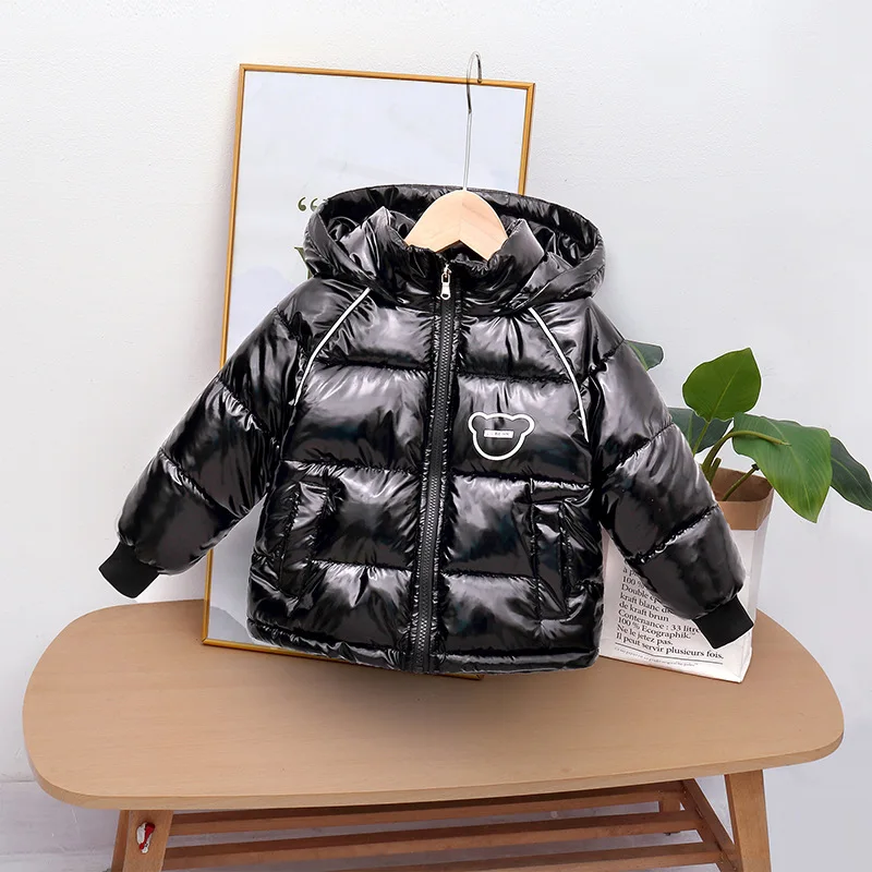 Coats Baby Autumn and Winter New Children's End Boys and Girls Waterproof, jasna przestrzeń, zagęszczona ciepłe kaptura dzieci j