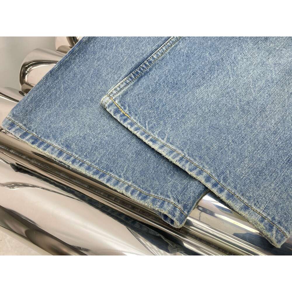 2024 Roupas femininas de alta qualidade jeans de cais calças de perna larga primavera verão novo 422