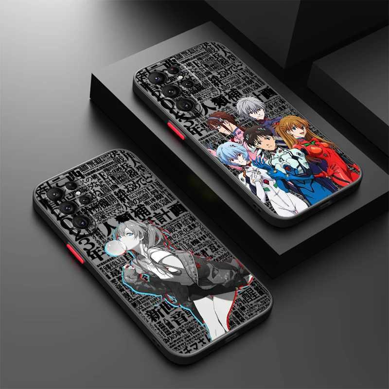 Téléphone portable Bumpers Anime Mecha Japan Girls For Samsung S24 S23 S22 S21 S20 S10 Fe Note 20 10 Ultra Lite Plus Case de téléphone translucide givré Y240423