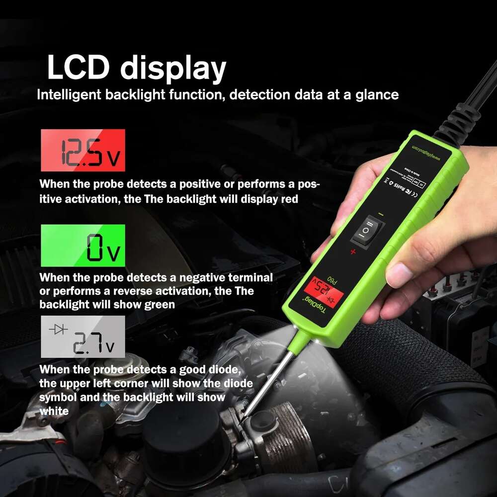 New New Topdiag DC 6-30v P60 Car Electrical System Automotive Power Circuit Probe Battery Tester Auto Diagnostic Tool