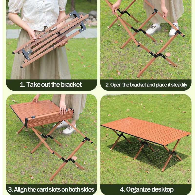 Camp Furniture Foldable Table Portable Foldable Table Camping Table Ultra Light Carbon Steel Coffee Table Fishing and Barbecue Supplies Y240423