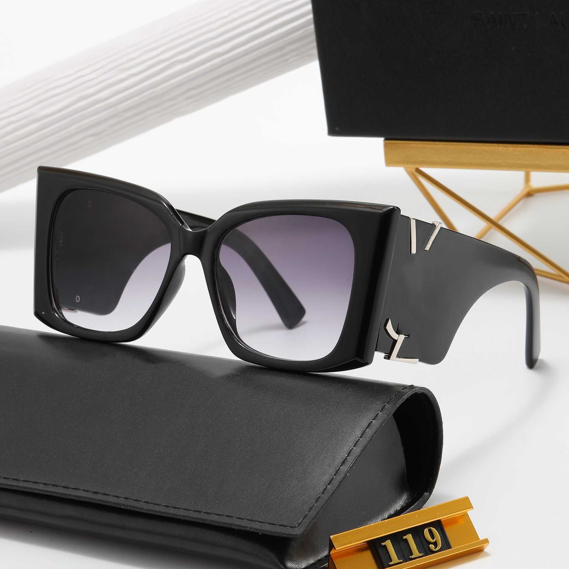 Luxury Designer Yssl Brand Sunglasses 2024 High Quality Fashion Cat Eye Womens Sun Protection and UV Mens Glasses Batch