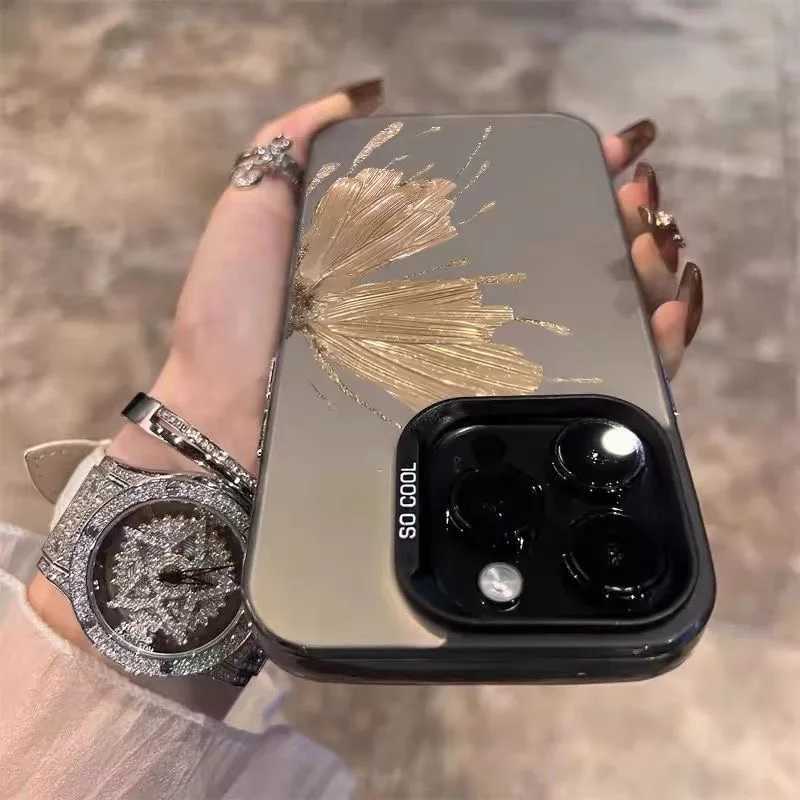 Numerosi cellulari Golden Butterfly Luxury Lens Circle Skin TPU Hard TPU Telef