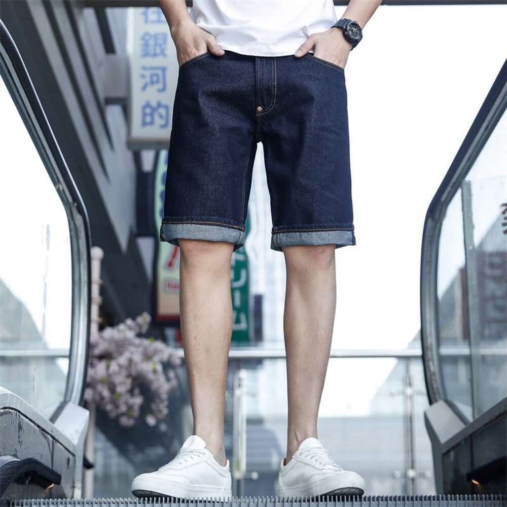 2023 Moling Fushen Denim Small M Shorts, Summer Casual Embroidered Men's Straight Tube Loose Fit, Size 5 738028