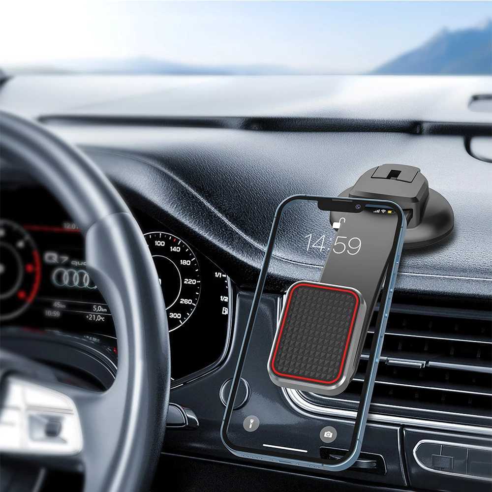 Mobiltelefonmonteringar Hållare Dashboard Magnetic Phone Car Mount uppgraderade nyaste magneter Superstabil värmevät Sugkopp för vindruta för iPhone 15 Y240423