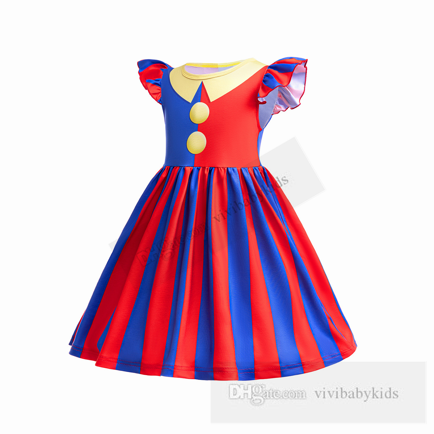 Magical Digital Circus Girls Cosplay Dresses Kids Halloween Performance Joker Dessen Kinderdag Stage Costumes Dress Z7847