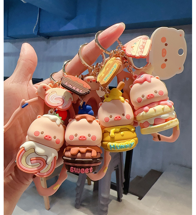 Kreativ niedliche Piggy süße Mehrserie Doll Keychains Auto Anhänger Cartoon Bookbags Anhänger Geburtstagsgeschenke