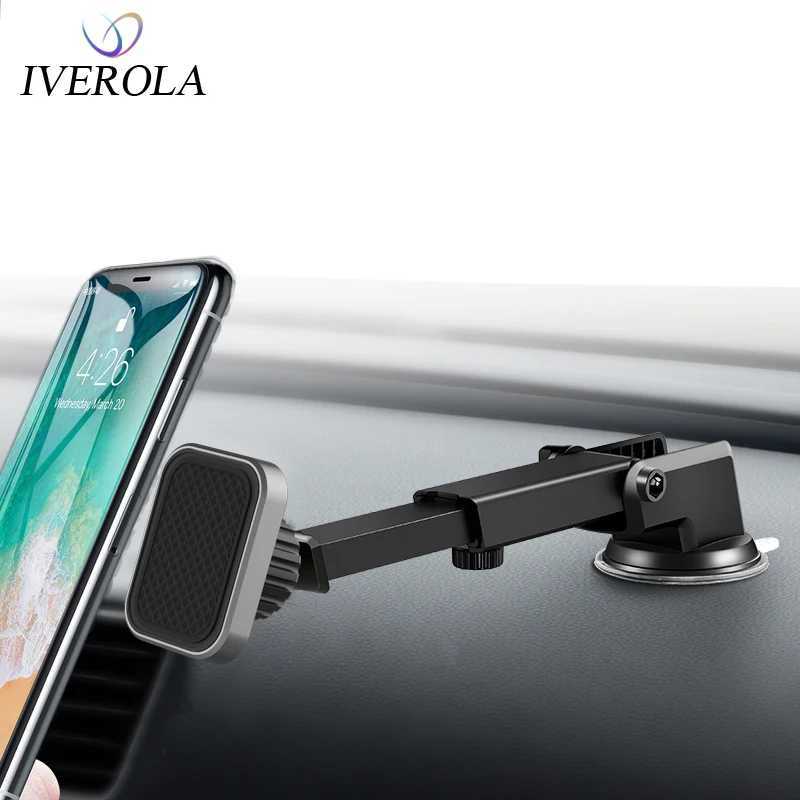 Mobiltelefonmonterare Univerola Universal Magnet Dashboard Windcreen Phone Mount Justerbar bilvaggafäste med stark klibbig gelkudde för iPhone XR Y240423