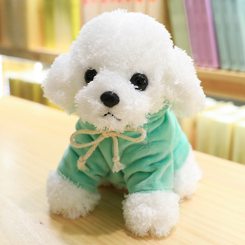 Wholesale simulation of teddy dog plush toys, puppies, cloth dolls, hoodies, dog dolls, gifts, customized logos, small dolls