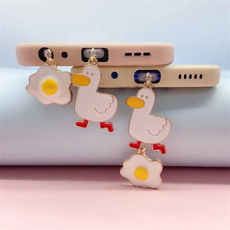 Téléphone cellulaire Anti-Dust Gadgets mignon Rifueling Duck Dust Pring Plug Kawaii Charge Port Portième pour iPhone Phone Anti Dust Cap Type C Protection de poussière Stopper Y240423