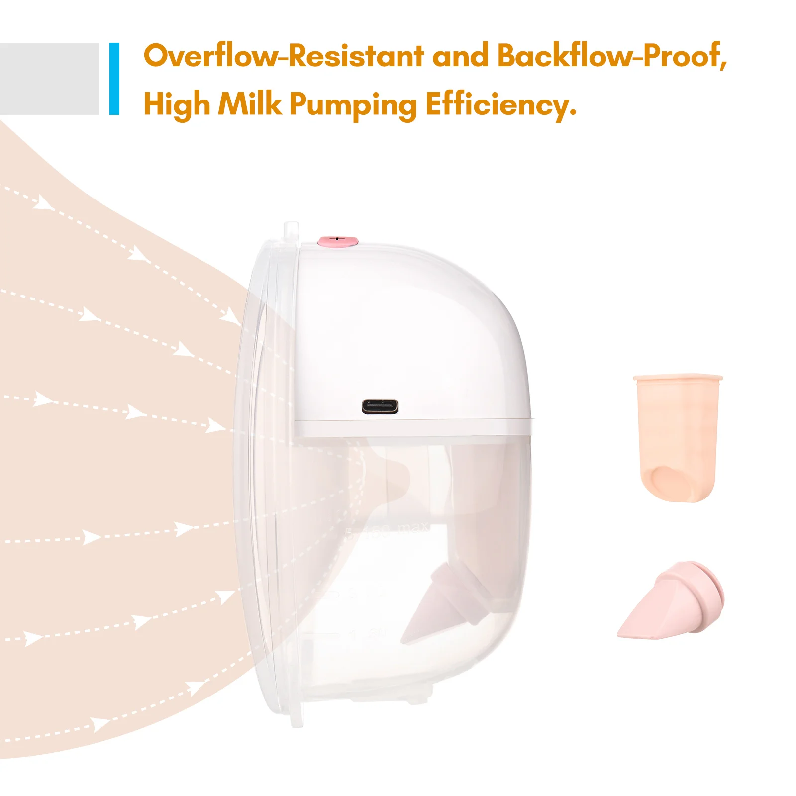 Enhancer Wearable Hands Free Electric Breast Pump Portable Invisible Silent Pain Free Feeding Pump with 24mm Flange 150ml Capacity