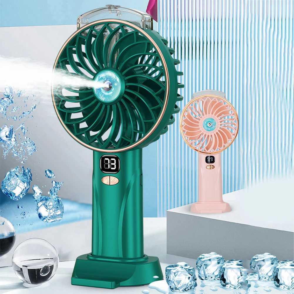 Andra apparater Kylfläkt Digital Display Humidifier Desktop Fan Small Fan Cooler Portable USB laddning 5-växlad kylfläkt 4000MA J240423