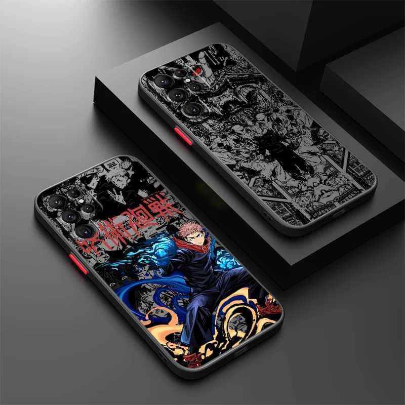 Bumpers de téléphone portable Jujutsu Kaisen Animation pour Samsung S24 S23 S22 S21 S20 S10 Fe Note 20 10 Ultra Lite Plus Frosted Translucent Phone Case Y240423