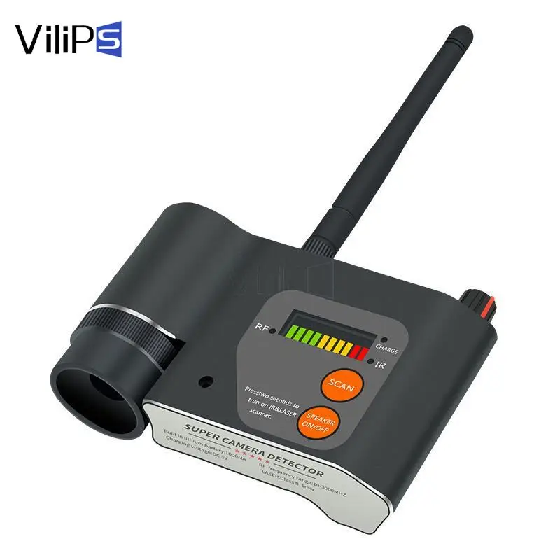 Detektor Vilips Laser Infrarot Scannen Detektor Antispy RF Detektor Infrarot Laser GSM WiFi Signal Erkelkenung Kamera Objektiv Fokus Scannen