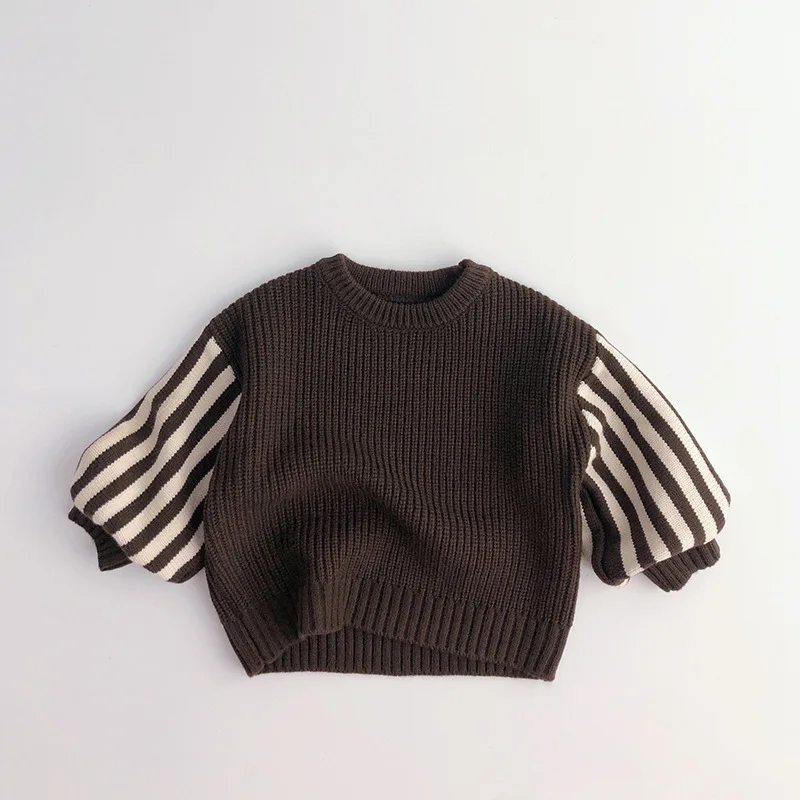 Truien jongens en meisjes baby stiksel ronde nek gebreide pullover top losse herfst en winter nieuwe kindertrui gebreide top