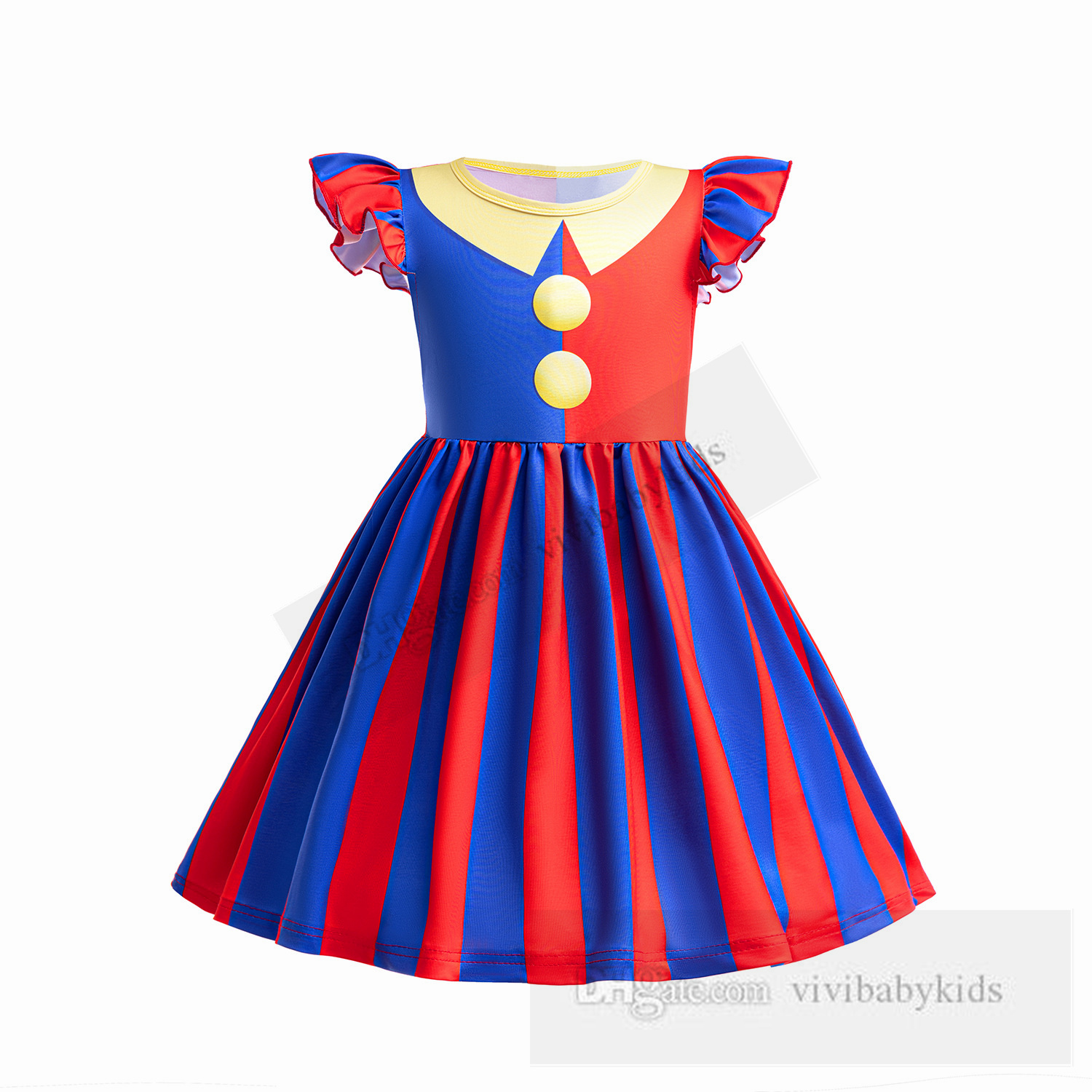 Magical Digital Circus Girls Cosplay Dresses Kids Halloween Performance Joker Dessen Kinderdag Stage Costumes Dress Z7847