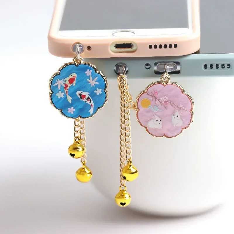 Gadget antidust del telefono cellulare kawaii plug di polvere di coniglio rosa fascino antipolvere tappo di polvere di tipo C tappo porta carica iPhone pendente a pendente da 3,5 mm Stop alla protezione della polvere di jack Y240423