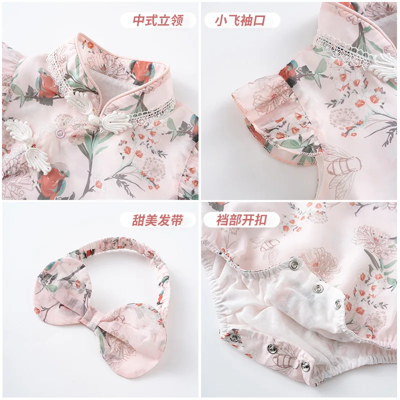 Pieces de estilo coreano Recém-nascidos Baby Rodper Set Sleeve Girl's Roush