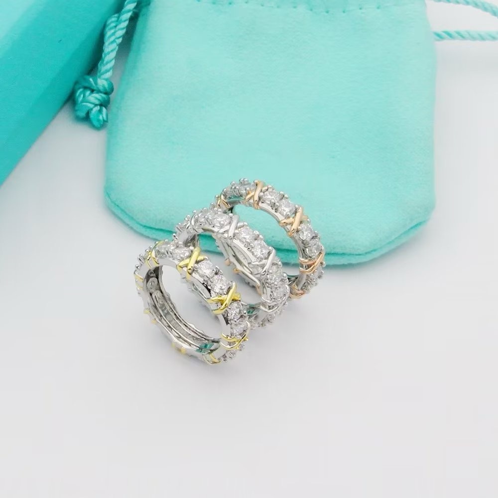 Designer anello anello anello di lusso donna gioielli da donna donna rosa oro in argento anello nuziale ad anello di nuca da donna da donna festa regalo regalo di compleanno 5-9 dhgate