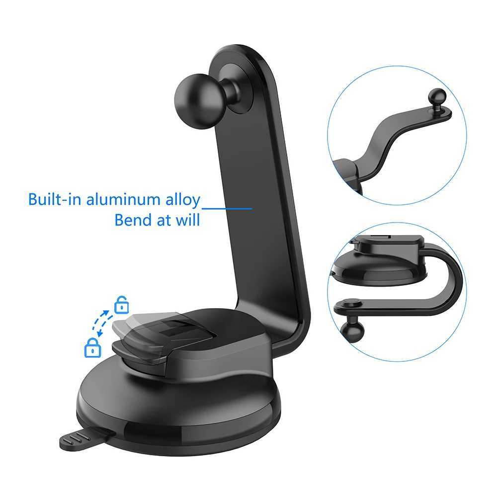 Mobiltelefoner Holders Holders Universal Magnetic Car Phone Holder Long Arm Car Dashboard Phone Stand Strong Magnet Car Mobiltelefonhållare för iPhone 8 X/7 Plus Y240423