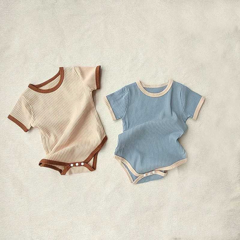 Rompers 2023 Summer New Baby Body Bodysuit Botysuit Bawełna noworodka Toddler Toddler Solid Infant Girl Onesie Boy Ubrania 0-24m H240423