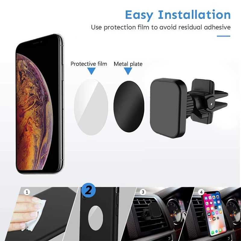 Mobilmonteringar Innehållare Univerola Magnetic Phone Holder för Redmi Note 8 Huawei i Car GPS Air Vent Mount Magnet Stand Car Phone Holder för iPhone11 Pro Y240423