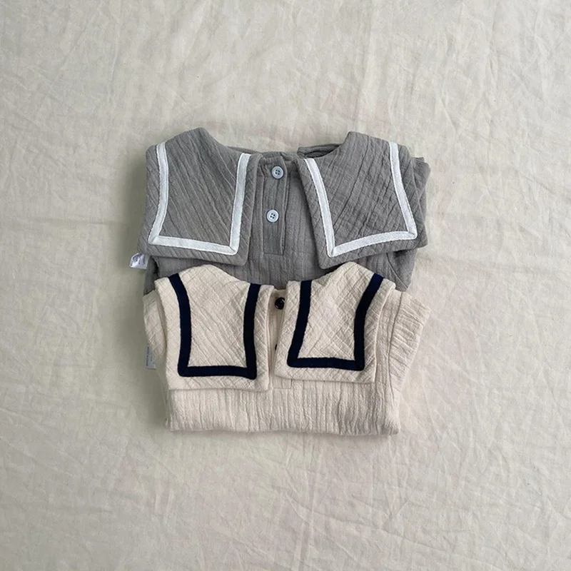 Sets Milancel 2022 Autumn Babykleding Set Toddler Boys Blouse en Blommer Suite Infant Salior Girls Set set