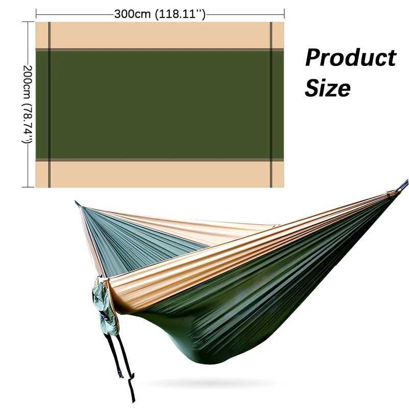 Camp Furniture Portable Nylon Parachute Tyg Single and Double Size Outdoor Camping Handing Garden Hammock Y240423