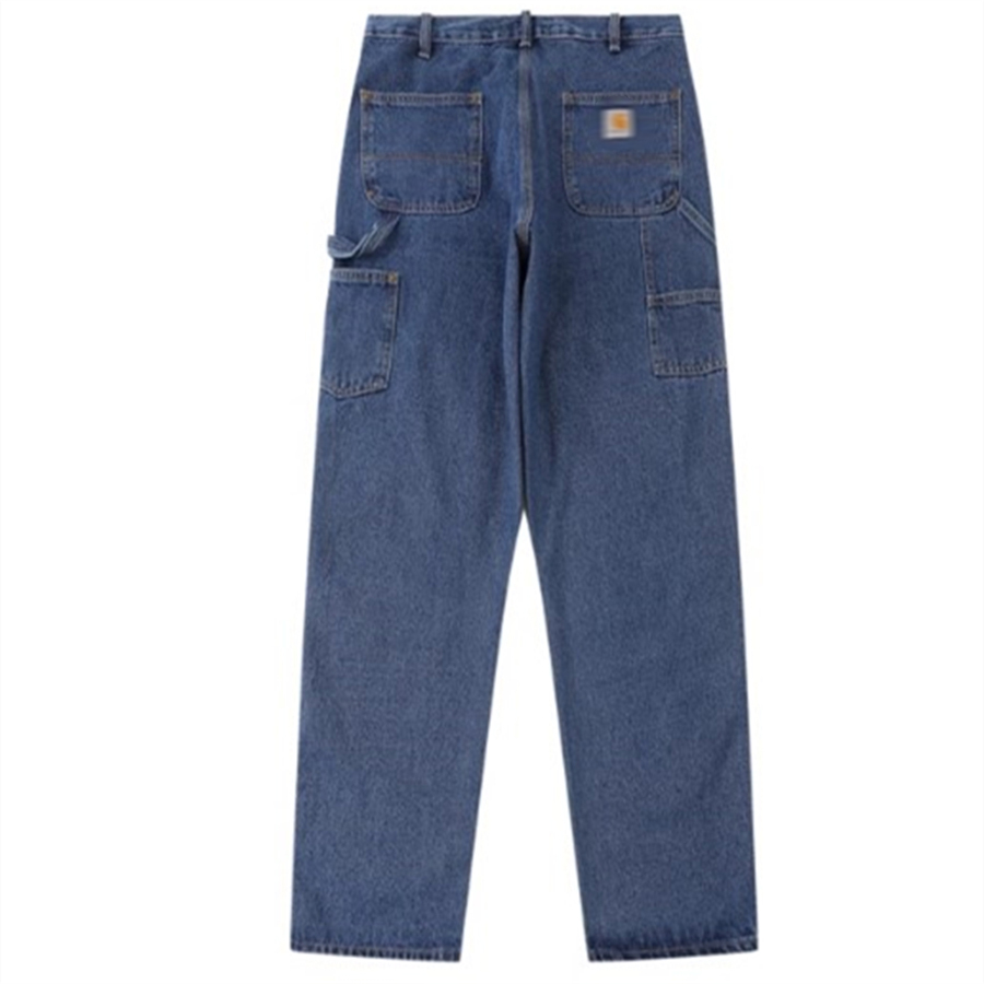 Мужские джинсы дизайнерские джинсы брюки модные хип -хоп тяжелые рабочие штаны ретро повседневные джинсы с карманами с карманами
