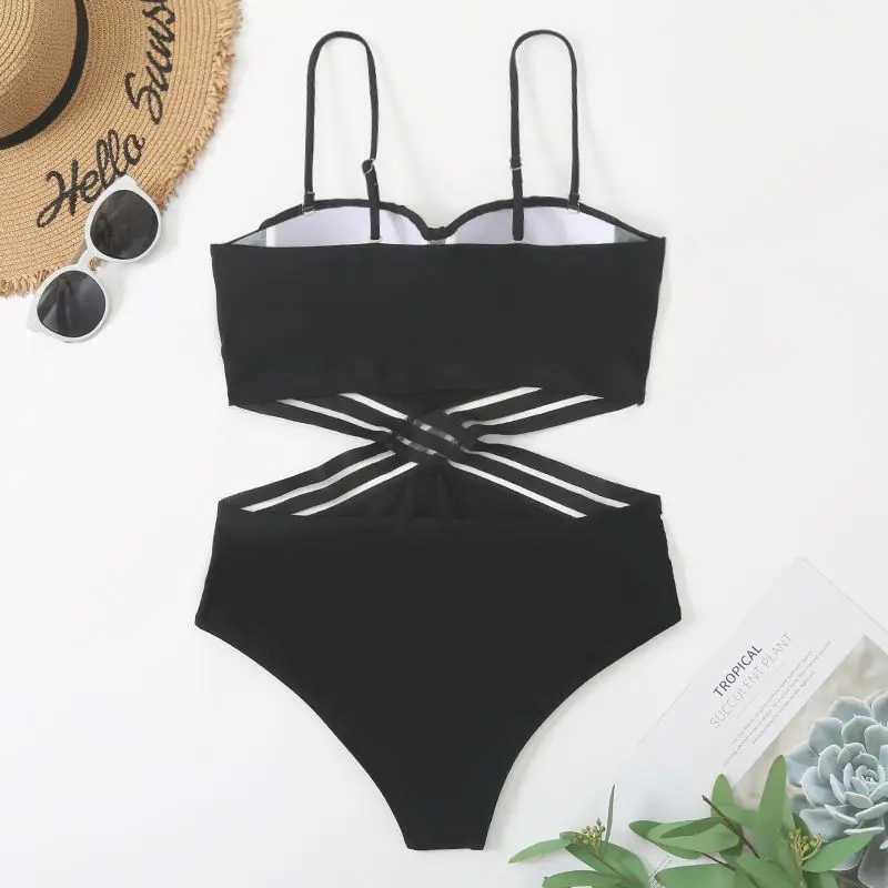 Swim Wear 2023 Push Up Maignoir One Piece Sexy Monokini Solid Swwear Women Bathers Bathing Baignage Suite de natation Feme Summer Beachwear 240423