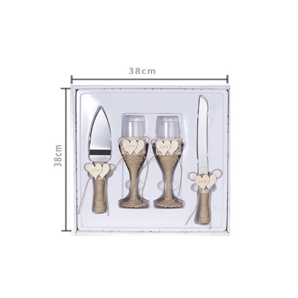 Wine Glasses Suit Wedding Toasting Cake Knife Shovel Sets Champagne Glass Drinking Cup Whiskey Szklanka Gift Box258U