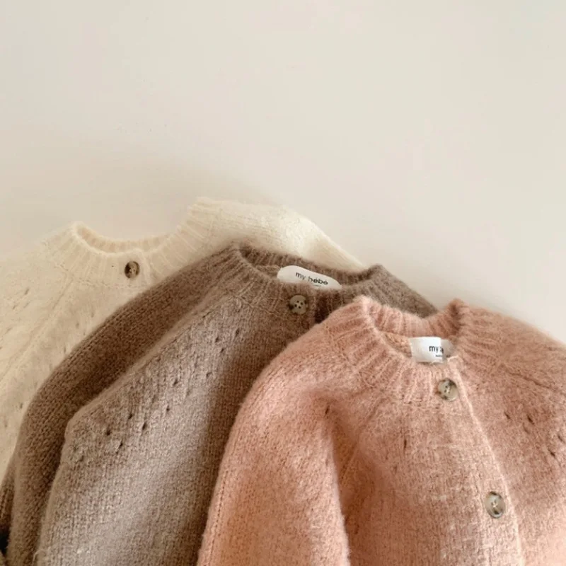 Lunettes de soleil automne nouveau bébé garçons filles manteau bébé pull en tout-petit cardigans nouveau-nés à tricots