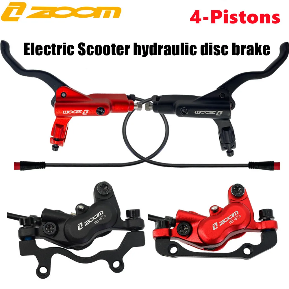 Accessories ZOOM 4Pistons Electric Scooter Hydraulic Disc Brake Power Off Caliper Ebike Escooter Disc Brake FOR Zero 10X 11X KUGOO G1