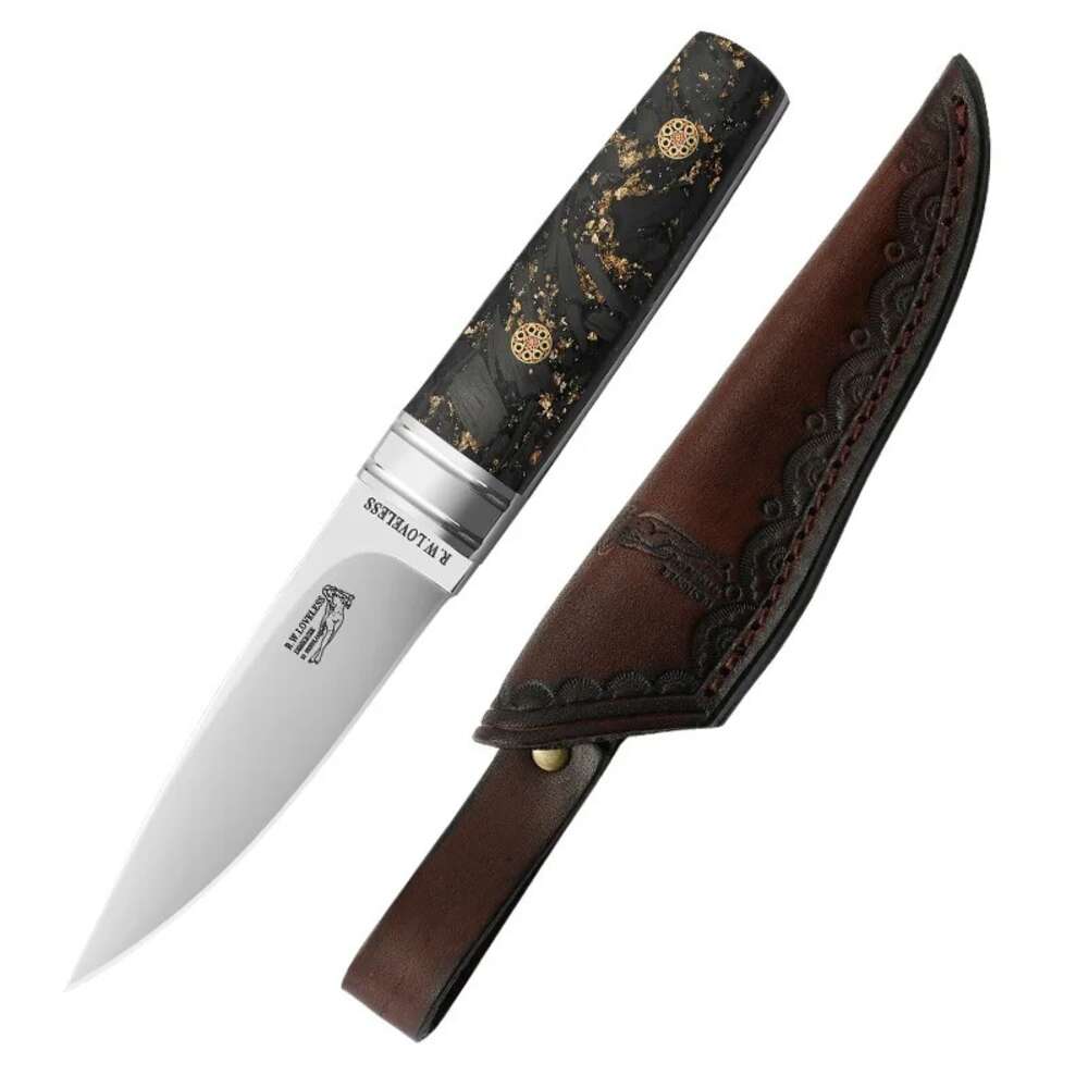 Outdoor High Hardness Straight Knife, EDC Portable with Sheath Knife, Fixed Blade Knife, Steak Knife, BBQ Knife, Survival Tool