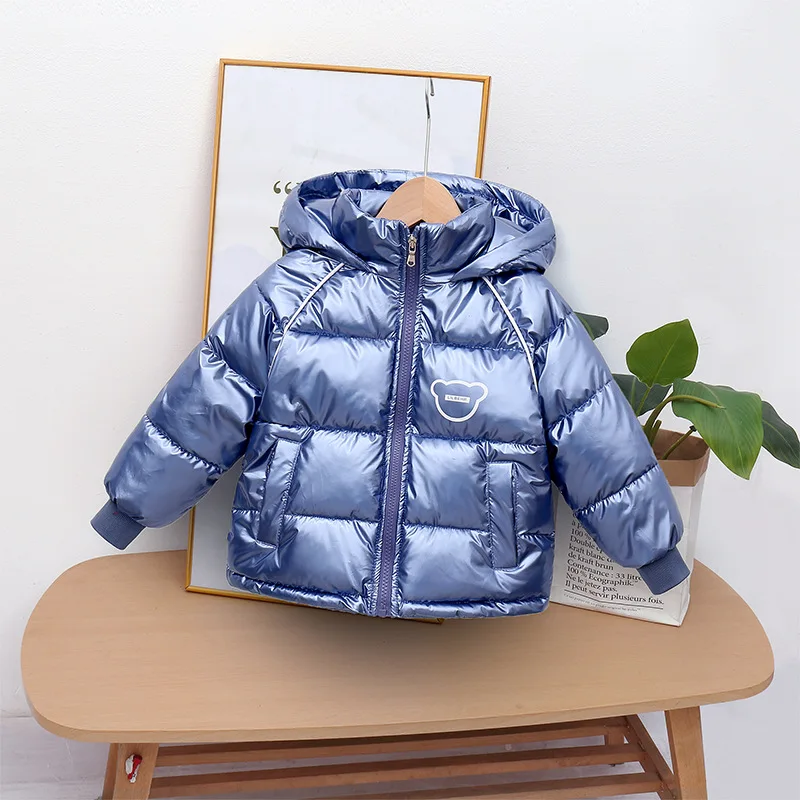 Coats Baby Autumn and Winter New Children's End Boys and Girls Waterproof, jasna przestrzeń, zagęszczona ciepłe kaptura dzieci j