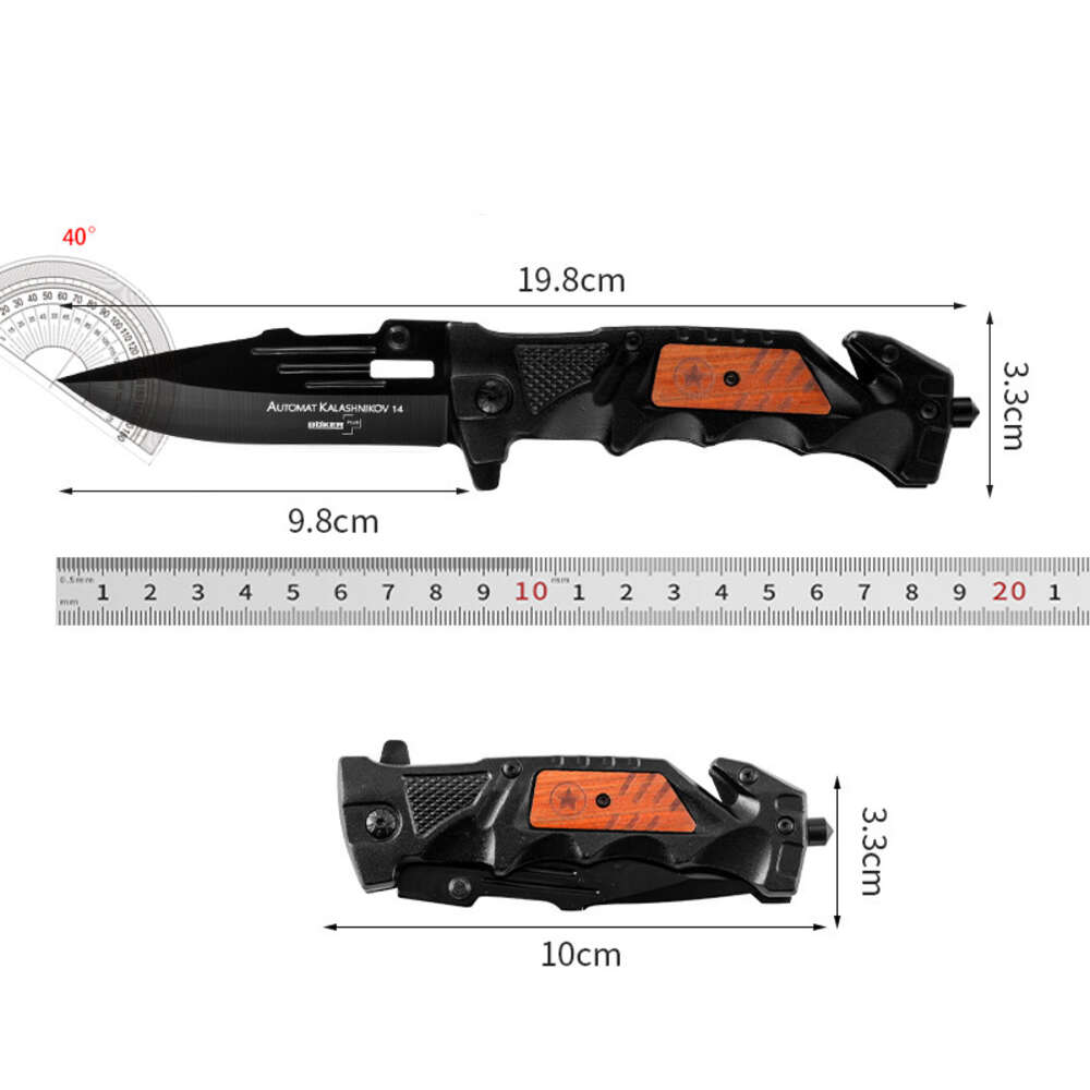 Couteau de poche EDC, couteau pliant extérieur, couteau à fruits pointu, couteau de steak, couteau de randonnée à la survie polyvalente, couteau en coupe