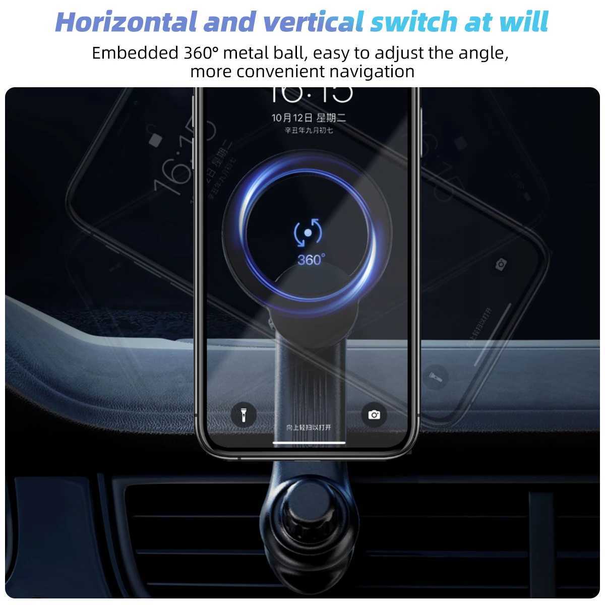 Mobiltelefone montiert Halter Magnetische Automobilhalter Ständer Magnet Cell Mobile Support Mount GPS -Klammer im Auto für MacSafe iPhone 14 13 12 Samsung Y240423